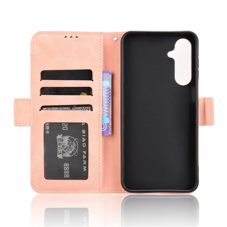 For Samsung Galaxy M16 5G  /  F16 5G Leather Case Phone Wallet Cover with Multiple Card Slots - Pink