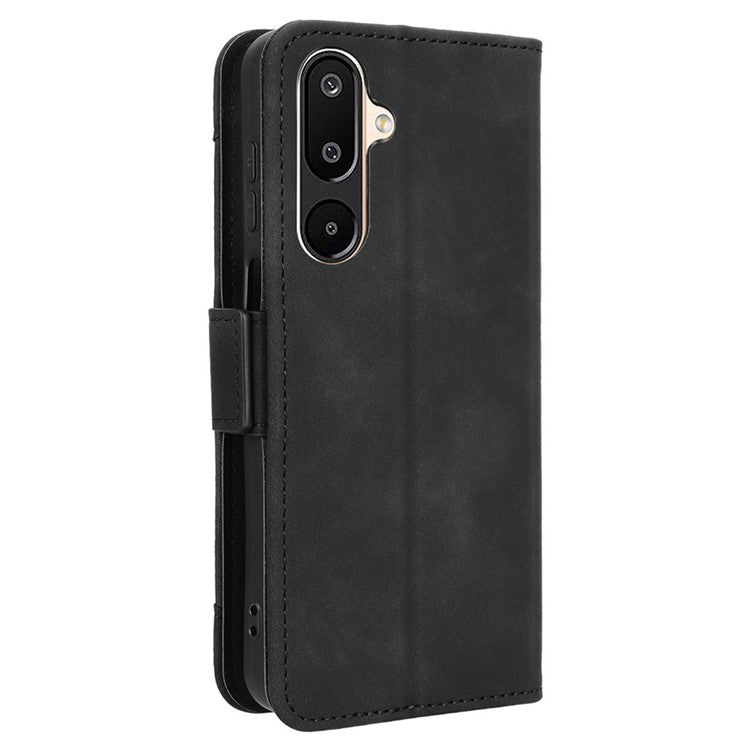 For Samsung Galaxy M16 5G  /  F16 5G Leather Case Phone Wallet Cover with Multiple Card Slots - Black