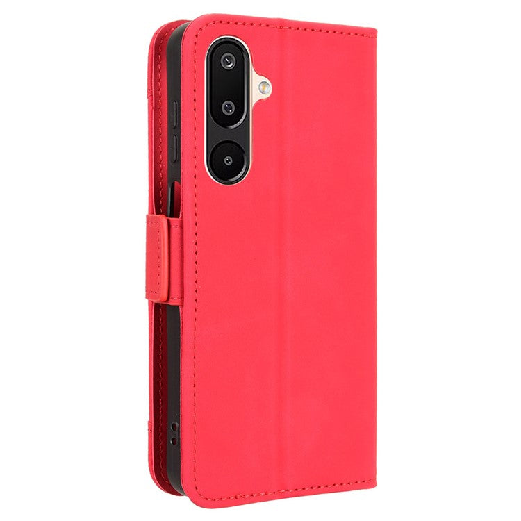 For Samsung Galaxy M16 5G  /  F16 5G Leather Case Phone Wallet Cover with Multiple Card Slots - Red
