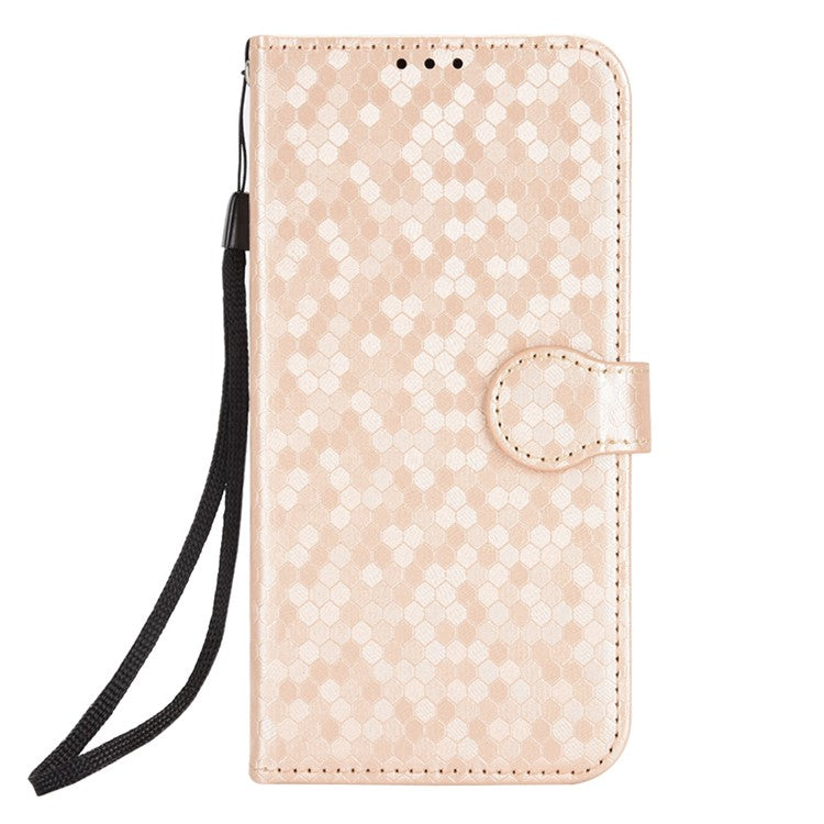 For Samsung Galaxy F06 5G  /  M06 5G Wallet Case Dot Pattern Imprint PU Leather Phone Cover - Rose Gold