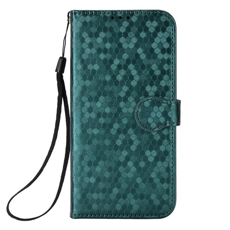 For Samsung Galaxy F06 5G  /  M06 5G Wallet Case Dot Pattern Imprint PU Leather Phone Cover - Green