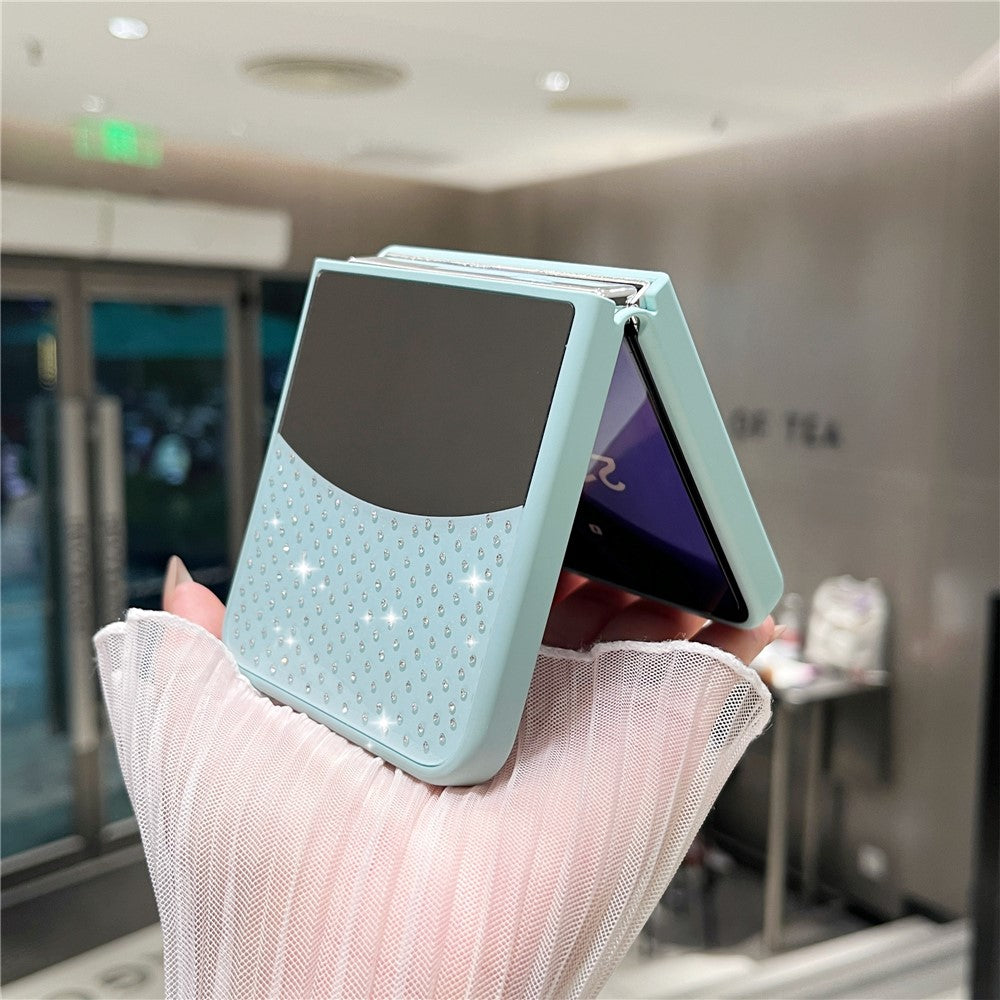 For Samsung Galaxy Z Flip7 FE 5G / Z Flip6 5G Case Mirror Surface TPU + PC Shockproof Phone with Metal Lens Frame - Baby Blue