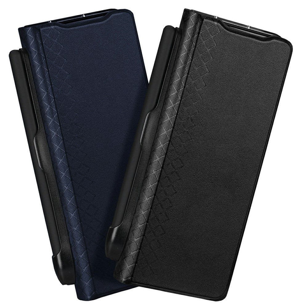 DUX DUCIS Bril Series For Samsung Galaxy Z Fold7 5G Case Leather Stand Phone Cover with Pen Holder - Black