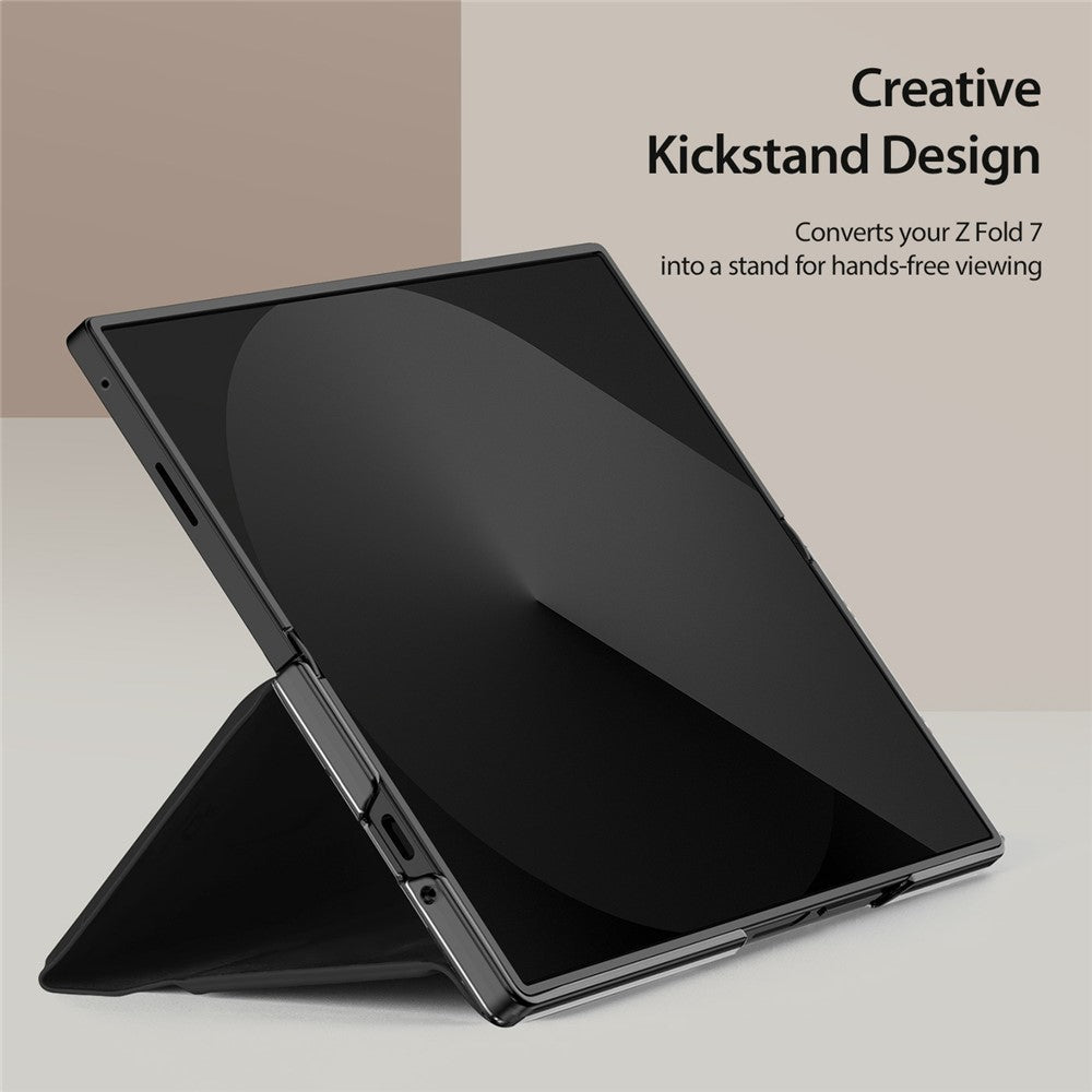 DUX DUCIS Bril Series For Samsung Galaxy Z Fold7 5G Case Leather Stand Phone Cover with Pen Holder - Black