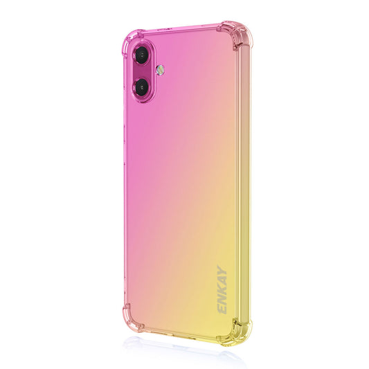 For Samsung Galaxy F06 5G / Galaxy M06 5G TPU Case ENKAY Thickened Four Corner Drop-proof Phone Back Cover - Pink / Gold