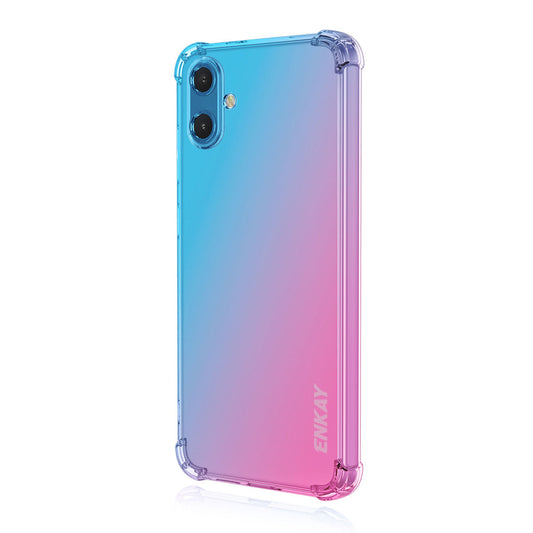 For Samsung Galaxy F06 5G / Galaxy M06 5G TPU Case ENKAY Thickened Four Corner Drop-proof Phone Back Cover - Blue / Pink