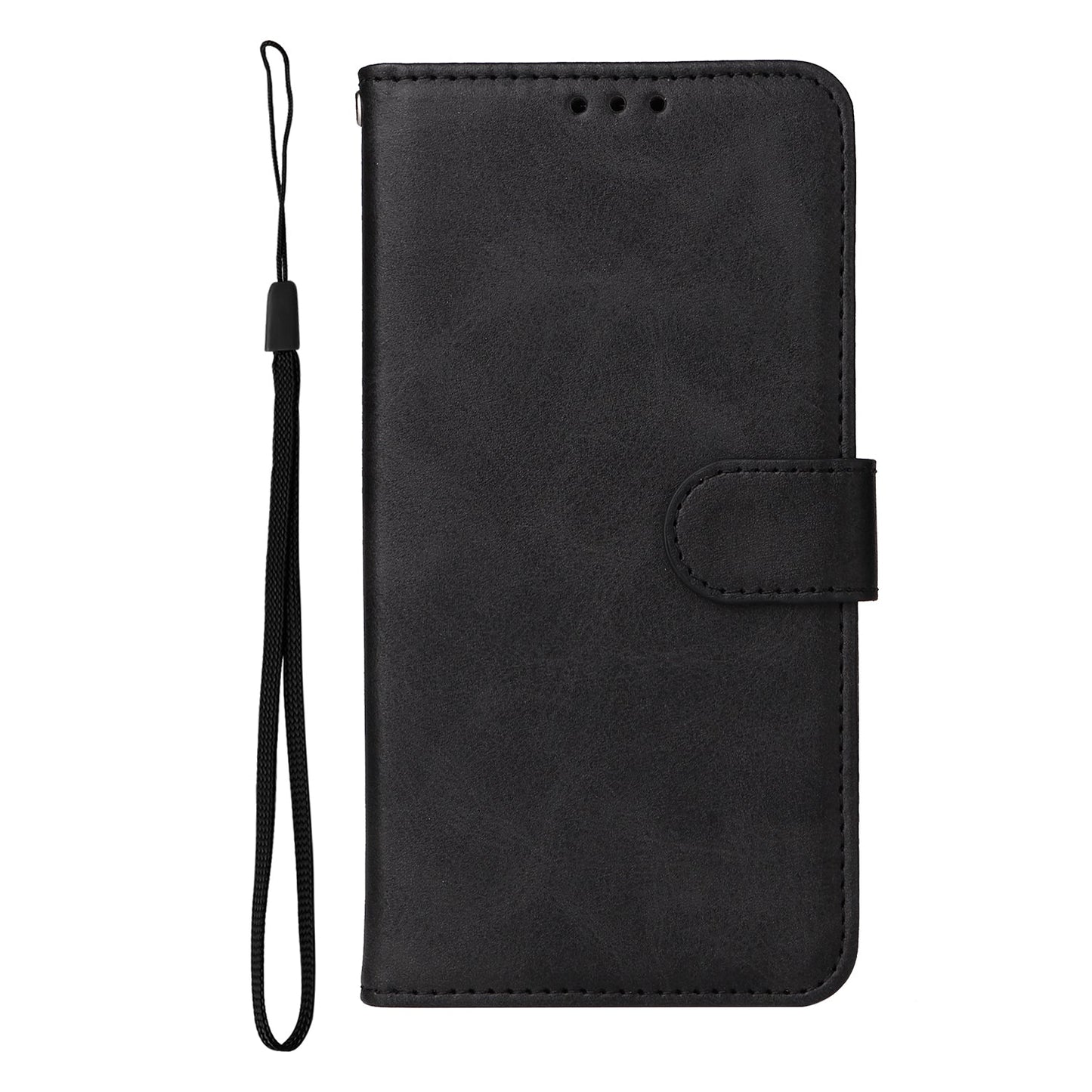 For Samsung Galaxy F06 5G Case Wallet PU Leather Folio Flip Phone Cover - Black
