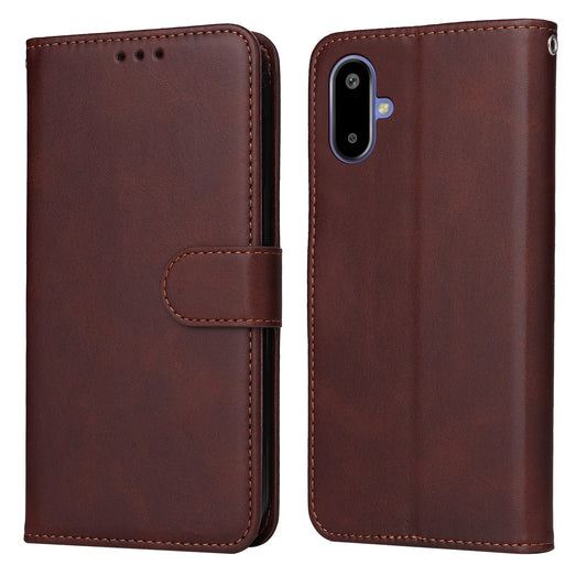 For Samsung Galaxy F06 5G Case Wallet PU Leather Folio Flip Phone Cover - Brown