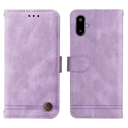For Samsung Galaxy F06 5G Leather Wallet Cases Skin Touch Phone Cover Stand with Strap - Purple