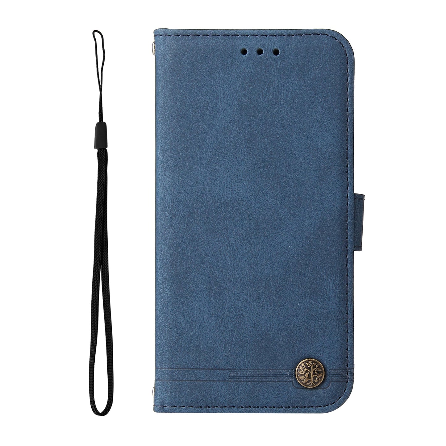 For Samsung Galaxy F06 5G Leather Wallet Cases Skin Touch Phone Cover Stand with Strap - Blue