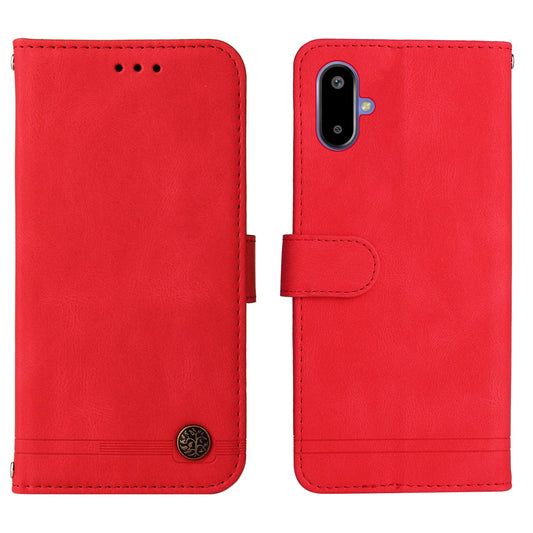 For Samsung Galaxy F06 5G Leather Wallet Cases Skin Touch Phone Cover Stand with Strap - Red