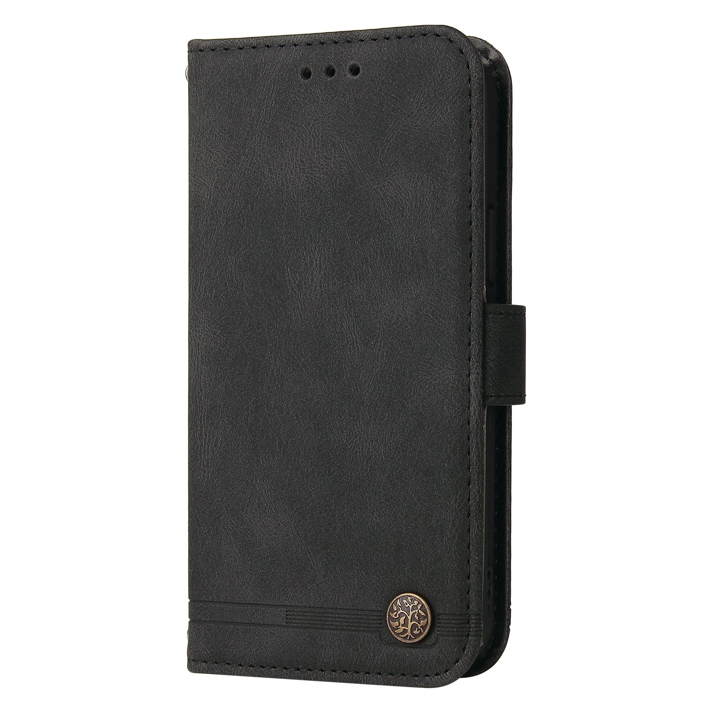 For Samsung Galaxy F06 5G Leather Wallet Cases Skin Touch Phone Cover Stand with Strap - Black