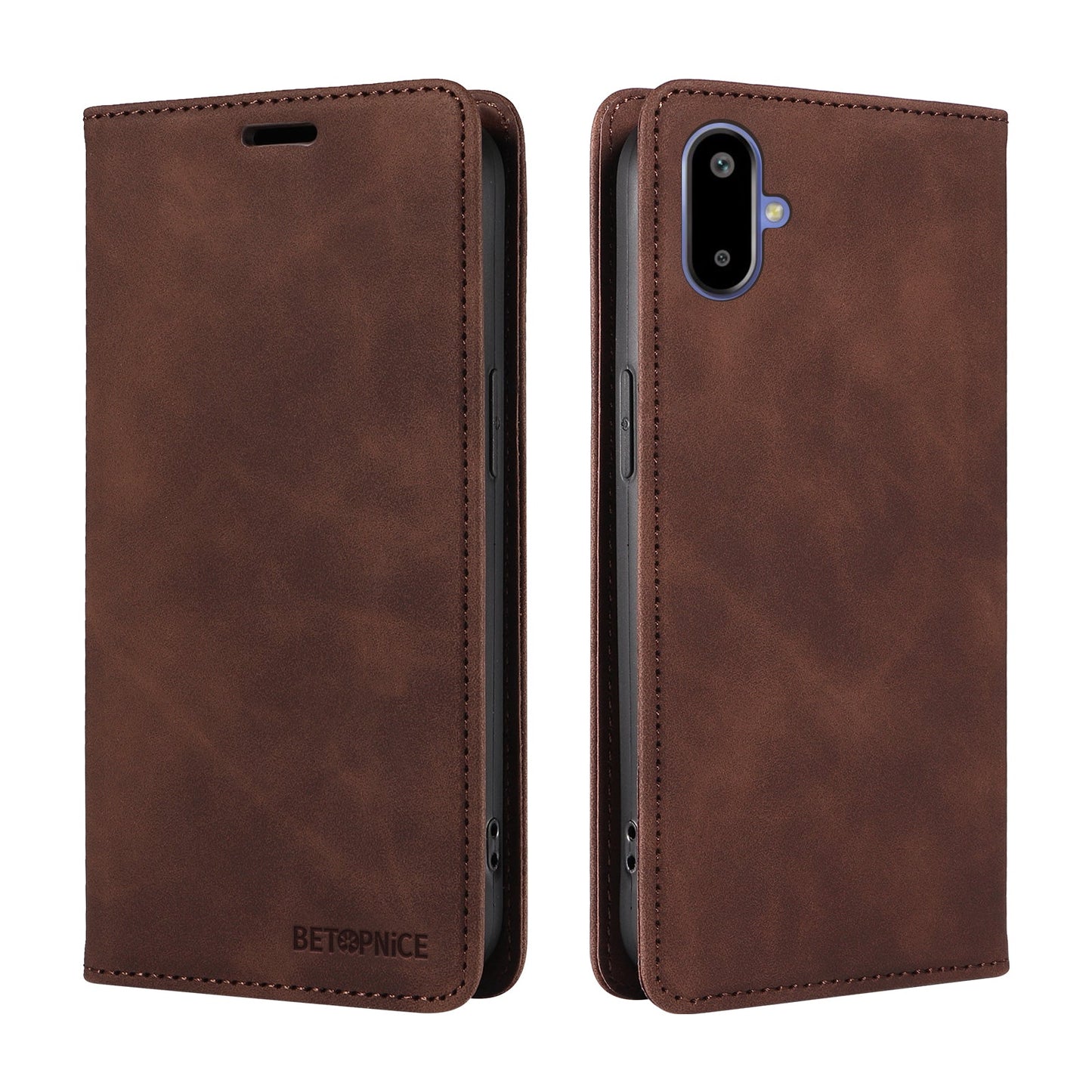 For Samsung Galaxy F06 5G Case BETOPNICE Magnetic Closure RFID Blocking Wallet Stand Leather Phone Cover - Brown
