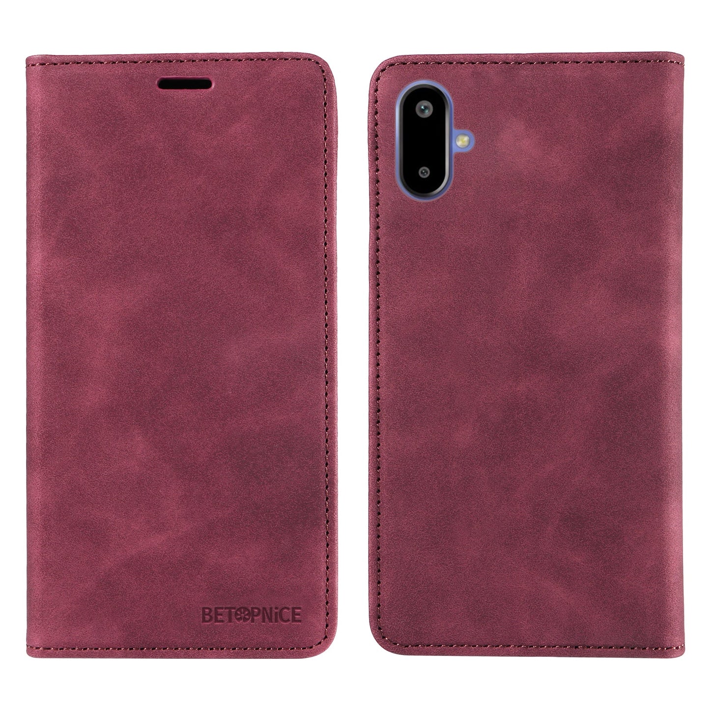For Samsung Galaxy F06 5G Case BETOPNICE Magnetic Closure RFID Blocking Wallet Stand Leather Phone Cover - Red
