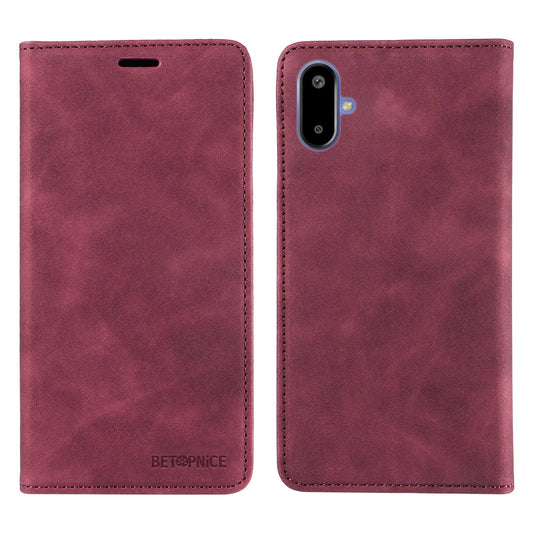 For Samsung Galaxy F06 5G Case BETOPNICE Magnetic Closure RFID Blocking Wallet Stand Leather Phone Cover - Red