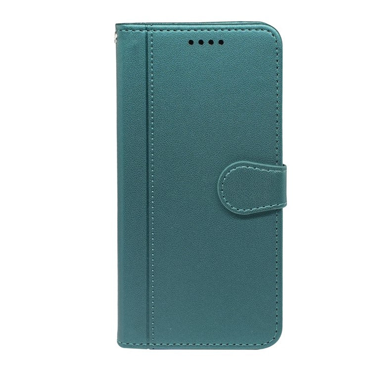 For Samsung Galaxy M16 5G  /  F16 5G Wallet Case Magnetic Snap Leather Phone Cover with Strap - Green