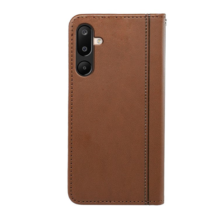 HX01 For Samsung Galaxy M16 5G  /  F16 5G Wallet Case Magnetic Closing PU Leather Phone Cover - Brown