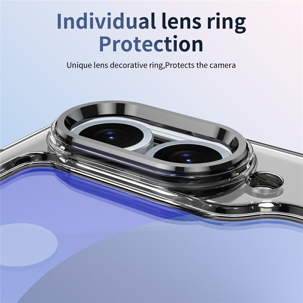 For Samsung Galaxy Z Flip7 FE 5G / Z Flip6 5G Case Magnetic Kickstand Clear PC Phone Cover with HD Screen Film - Black