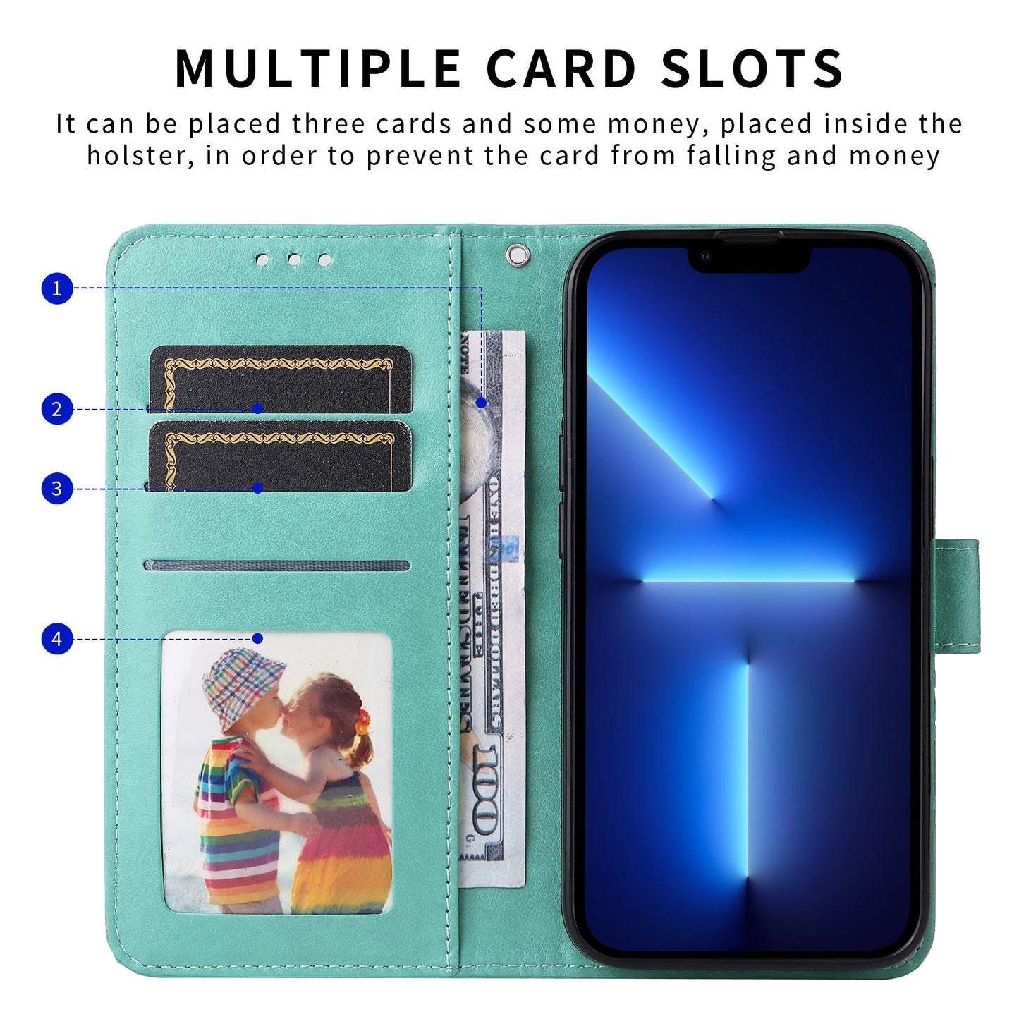 For Samsung Galaxy F16 5G / Galaxy M16 5G Case Sunflower Imprint Leather Wallet Phone Cover - Green