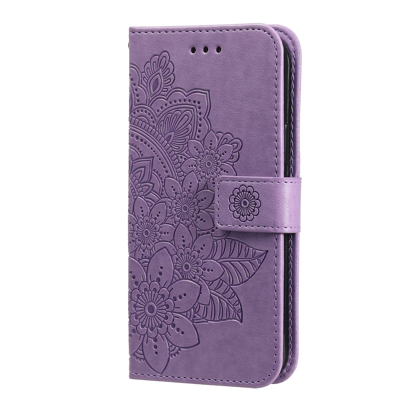 For Samsung Galaxy F16 5G / Galaxy M16 5G Case Floral Pattern PU Leather Wallet Stand Phone Cover - Purple