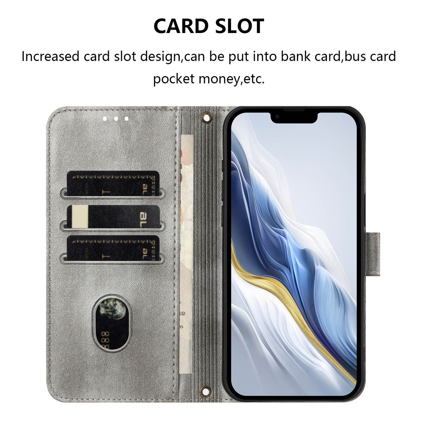For Oppo Reno13 F 5G Cases Wallet Stand Retro Texture Leather Phone Cover with Lanyard - Grey