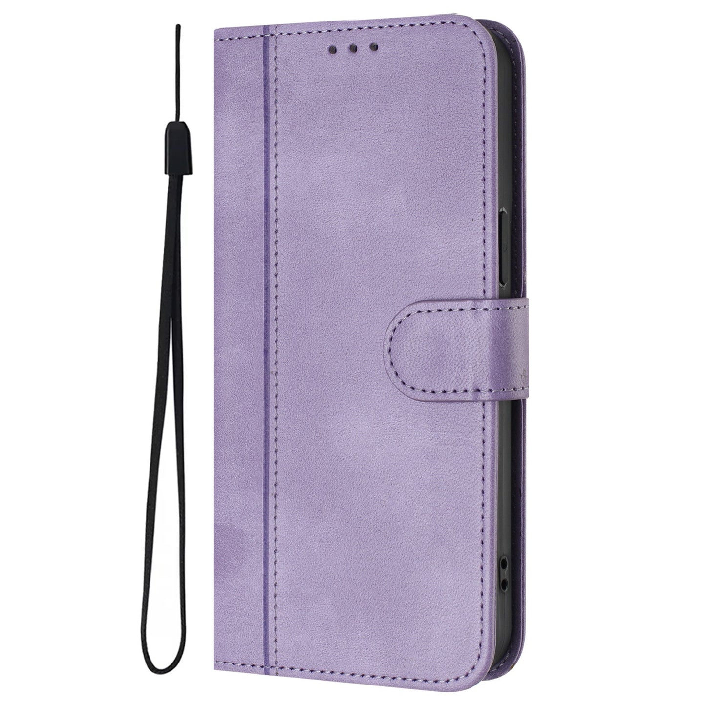 For Oppo Reno13 5G (Global) Cases Wallet Stand Retro Texture Leather Phone Cover with Lanyard - Light Purple