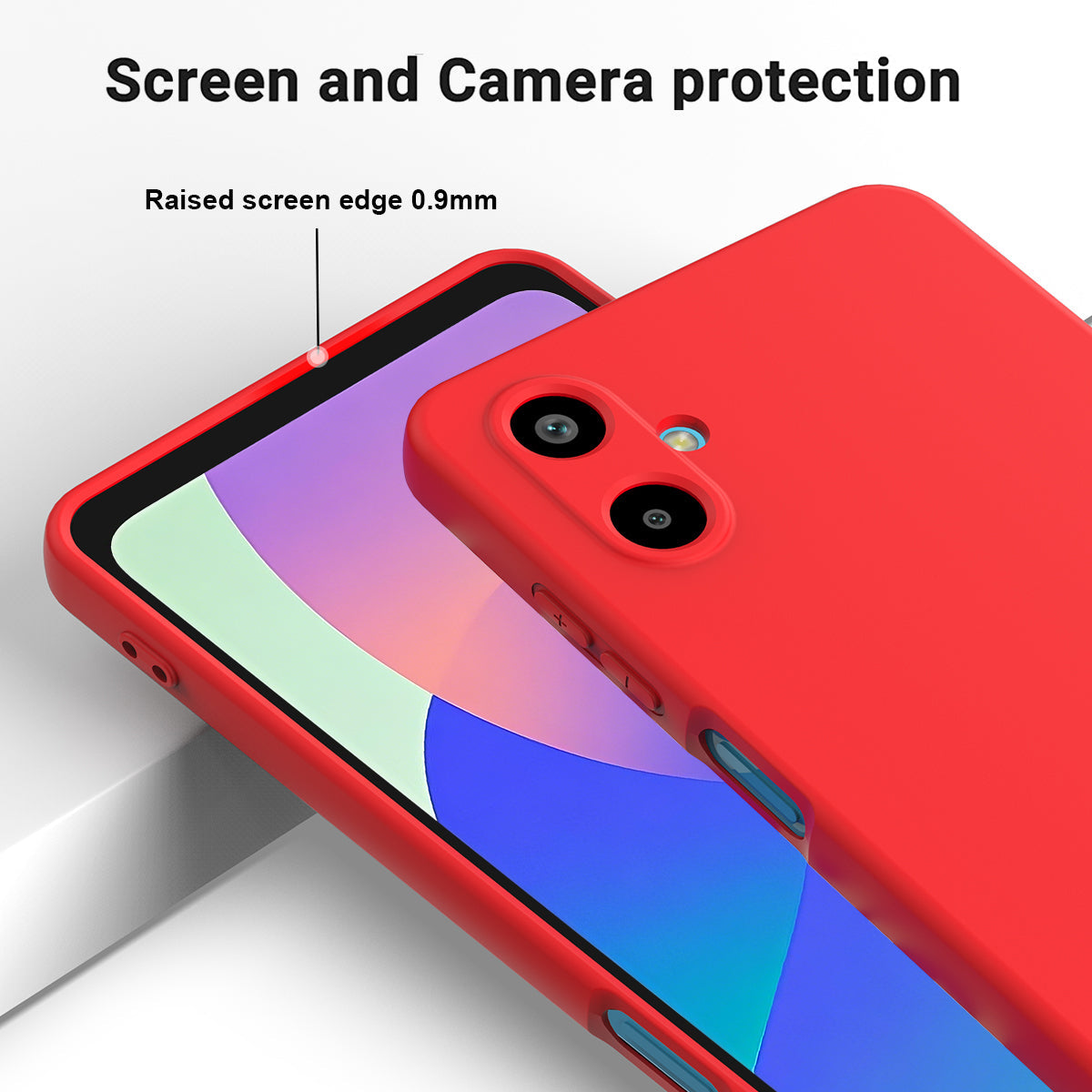 For Samsung Galaxy F06 5G / Galaxy M06 5G Liquid Silicone Case Phone Back Cover with Hand Strap - Red