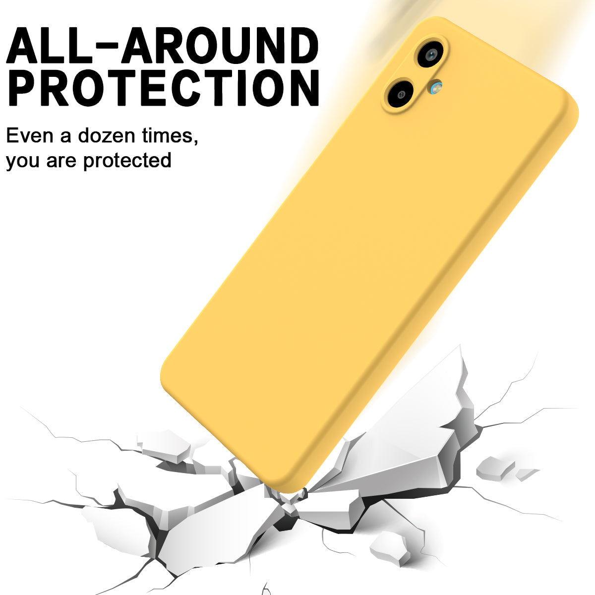 For Samsung Galaxy F06 5G / Galaxy M06 5G Liquid Silicone Case Phone Back Cover with Hand Strap - Yellow