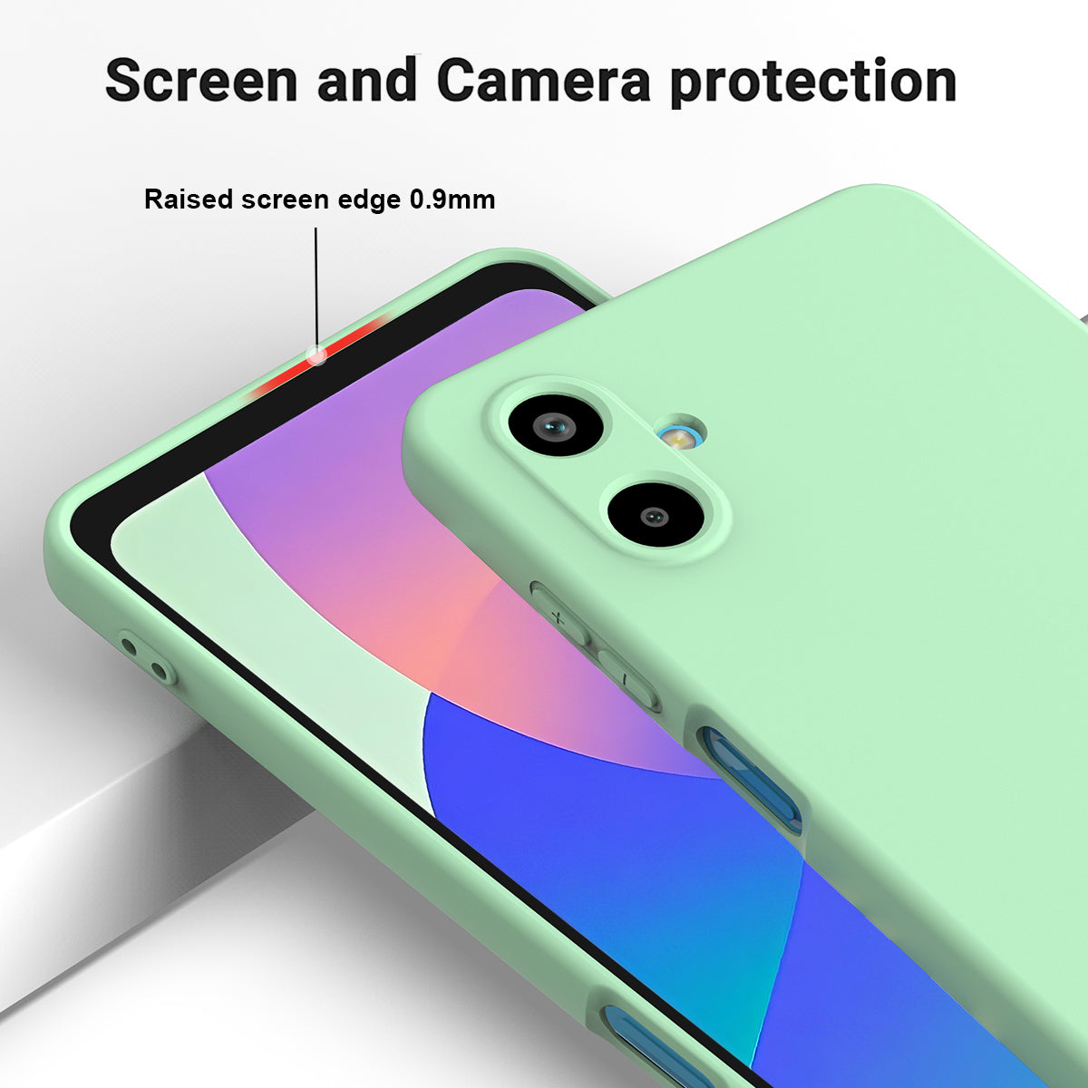 For Samsung Galaxy F06 5G / Galaxy M06 5G Liquid Silicone Case Phone Back Cover with Hand Strap - Green
