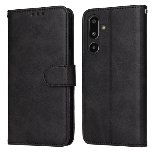 For Samsung Galaxy F16 5G / Galaxy M16 5G Case Wallet PU Leather Folio Flip Phone Cover - Black