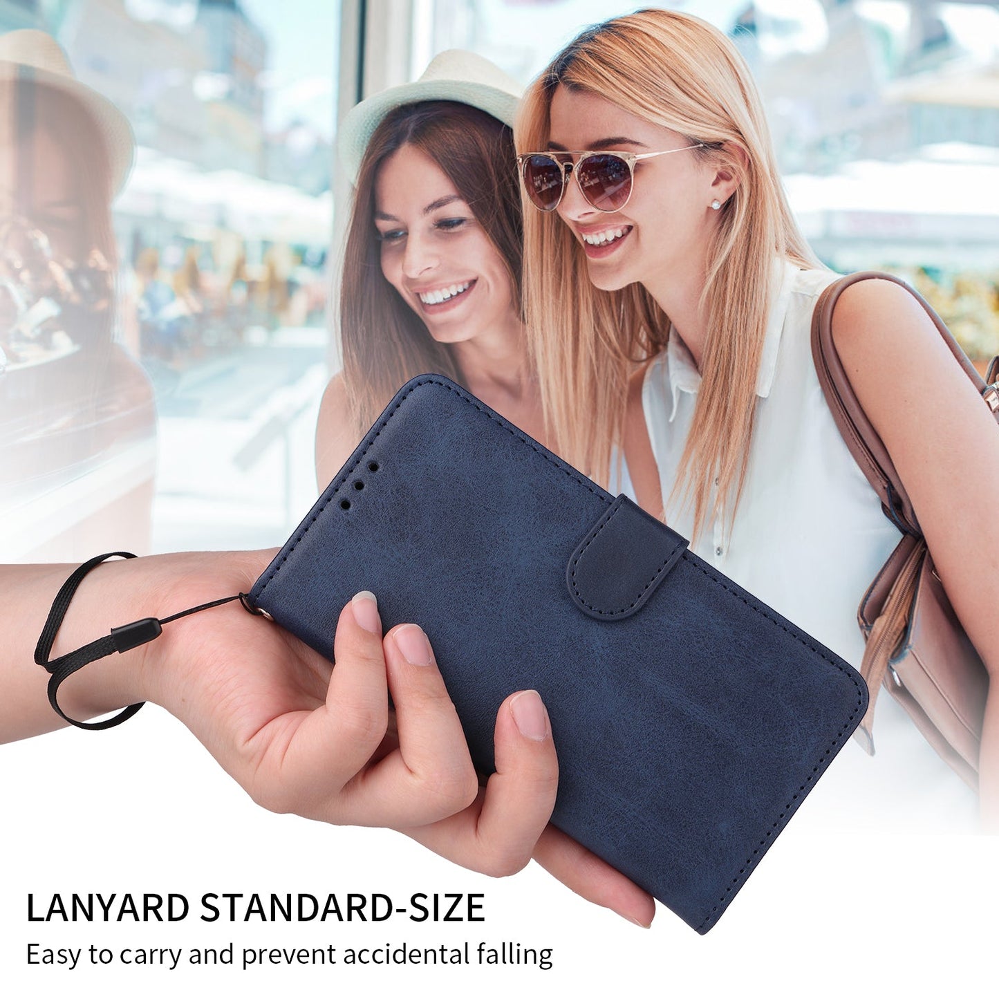 For Samsung Galaxy F16 5G / Galaxy M16 5G Case Wallet PU Leather Folio Flip Phone Cover - Blue