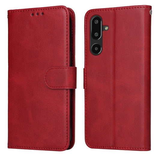 For Samsung Galaxy F16 5G / Galaxy M16 5G Case Wallet PU Leather Folio Flip Phone Cover - Red