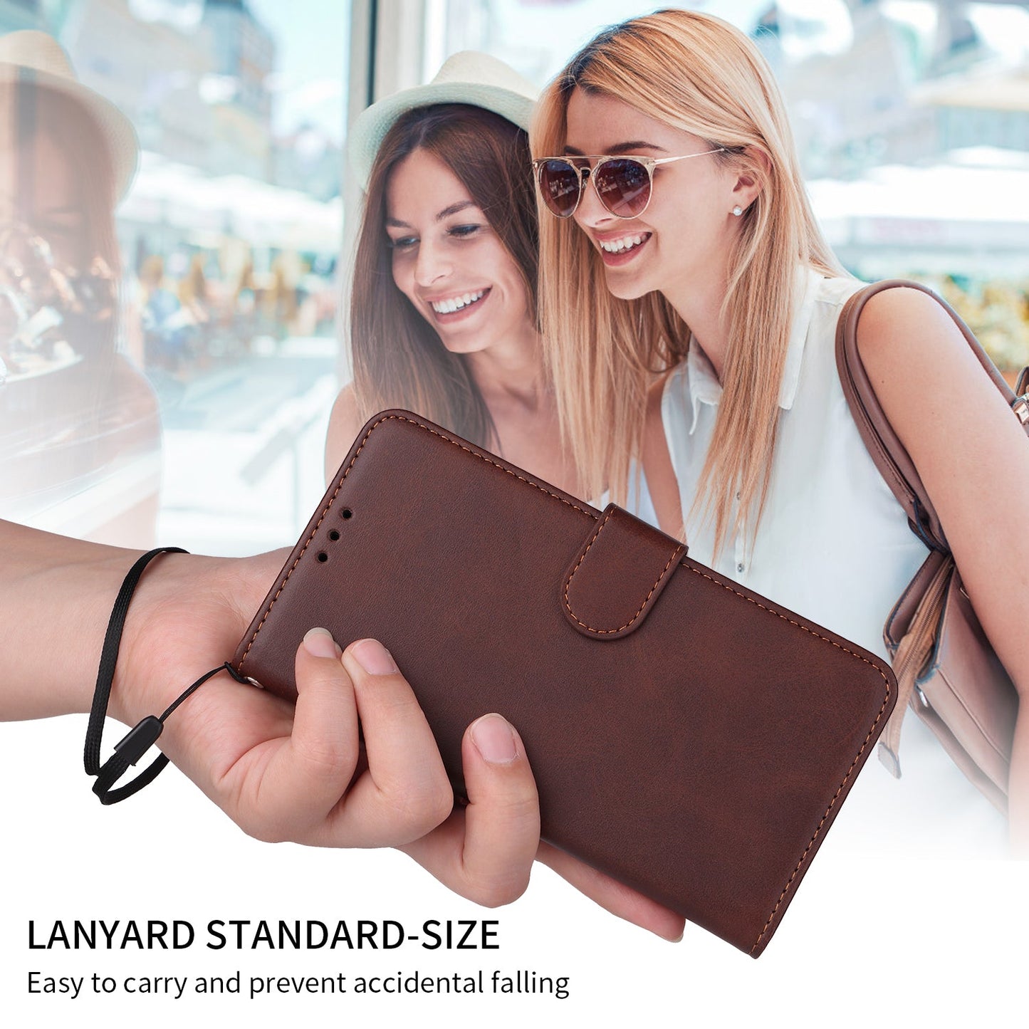 For Samsung Galaxy F16 5G / Galaxy M16 5G Case Wallet PU Leather Folio Flip Phone Cover - Brown