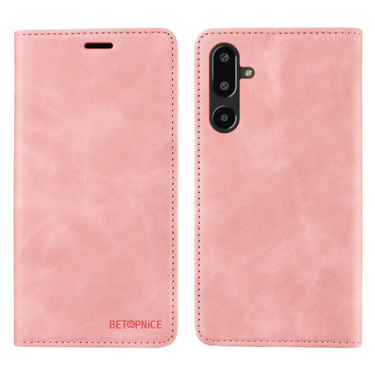 For Samsung Galaxy F16 5G / Galaxy M16 5G Case BETOPNICE Magnetic Closure RFID Blocking Wallet Stand Leather Phone Cover - Pink