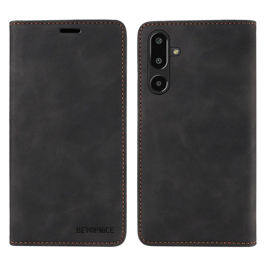 For Samsung Galaxy F16 5G / Galaxy M16 5G Case BETOPNICE Magnetic Closure RFID Blocking Wallet Stand Leather Phone Cover - Black