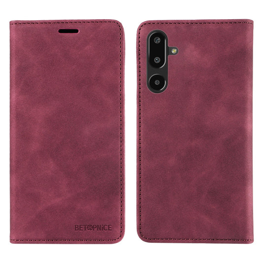 For Samsung Galaxy F16 5G / Galaxy M16 5G Case BETOPNICE Magnetic Closure RFID Blocking Wallet Stand Leather Phone Cover - Red