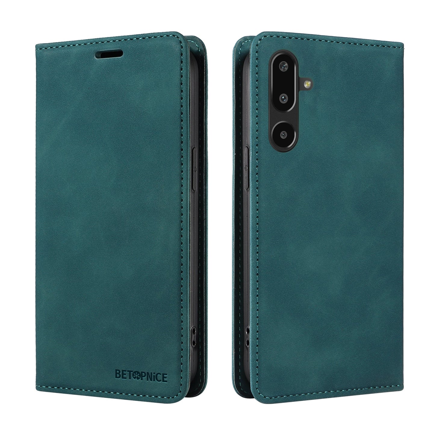 For Samsung Galaxy F16 5G / Galaxy M16 5G Case BETOPNICE Magnetic Closure RFID Blocking Wallet Stand Leather Phone Cover - Green