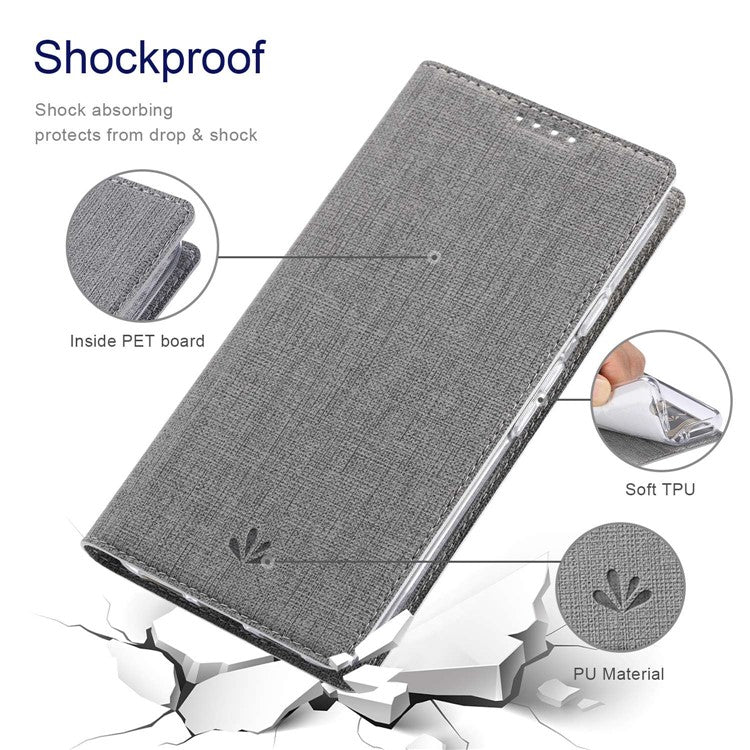 VILI DMX Series for Google Pixel 7 5G Anti-scratch PU Leather Auto Closing Magnetic Phone Case Card Holder Stand Protective Cover - Grey
