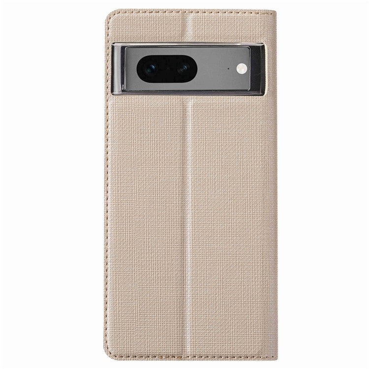 VILI DMX Series for Google Pixel 7 5G Anti-scratch PU Leather Auto Closing Magnetic Phone Case Card Holder Stand Protective Cover - Khaki