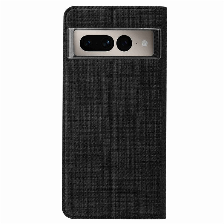 VILI DMX Series for Google Pixel 7 Pro 5G PU Leather Flip Cover Stand Magnetic Auto Closing Protective Case with Card Holder - Black