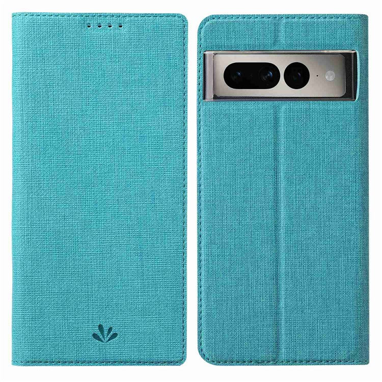 VILI DMX Series for Google Pixel 7 Pro 5G PU Leather Flip Cover Stand Magnetic Auto Closing Protective Case with Card Holder - Blue