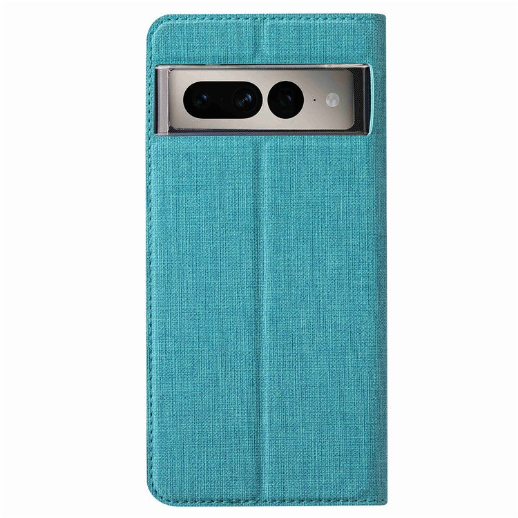 VILI DMX Series for Google Pixel 7 Pro 5G PU Leather Flip Cover Stand Magnetic Auto Closing Protective Case with Card Holder - Blue