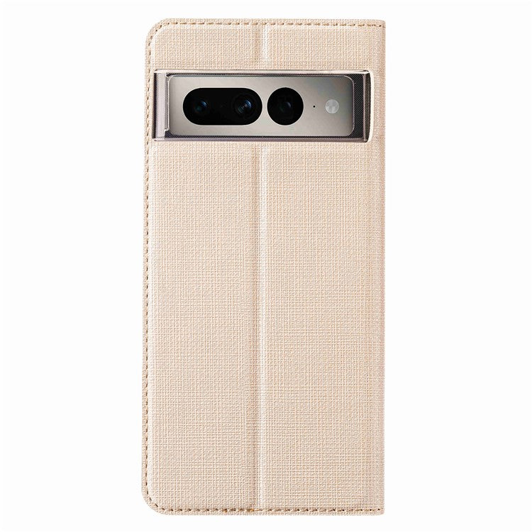 VILI DMX Series for Google Pixel 7 Pro 5G PU Leather Flip Cover Stand Magnetic Auto Closing Protective Case with Card Holder - Khaki