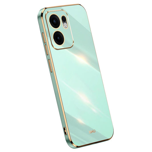 XINLI For Oppo Reno13 F 5G Case TPU Phone Cover with Electroplating Frame - Cyan