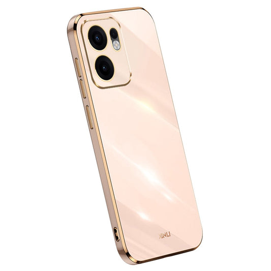 XINLI For Oppo Reno13 F 5G Case TPU Phone Cover with Electroplating Frame - Pink