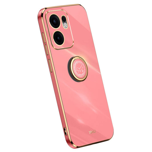 XINLI For Oppo Reno13 F 5G Case Ring Kickstand Electroplating TPU Phone Cover - Red