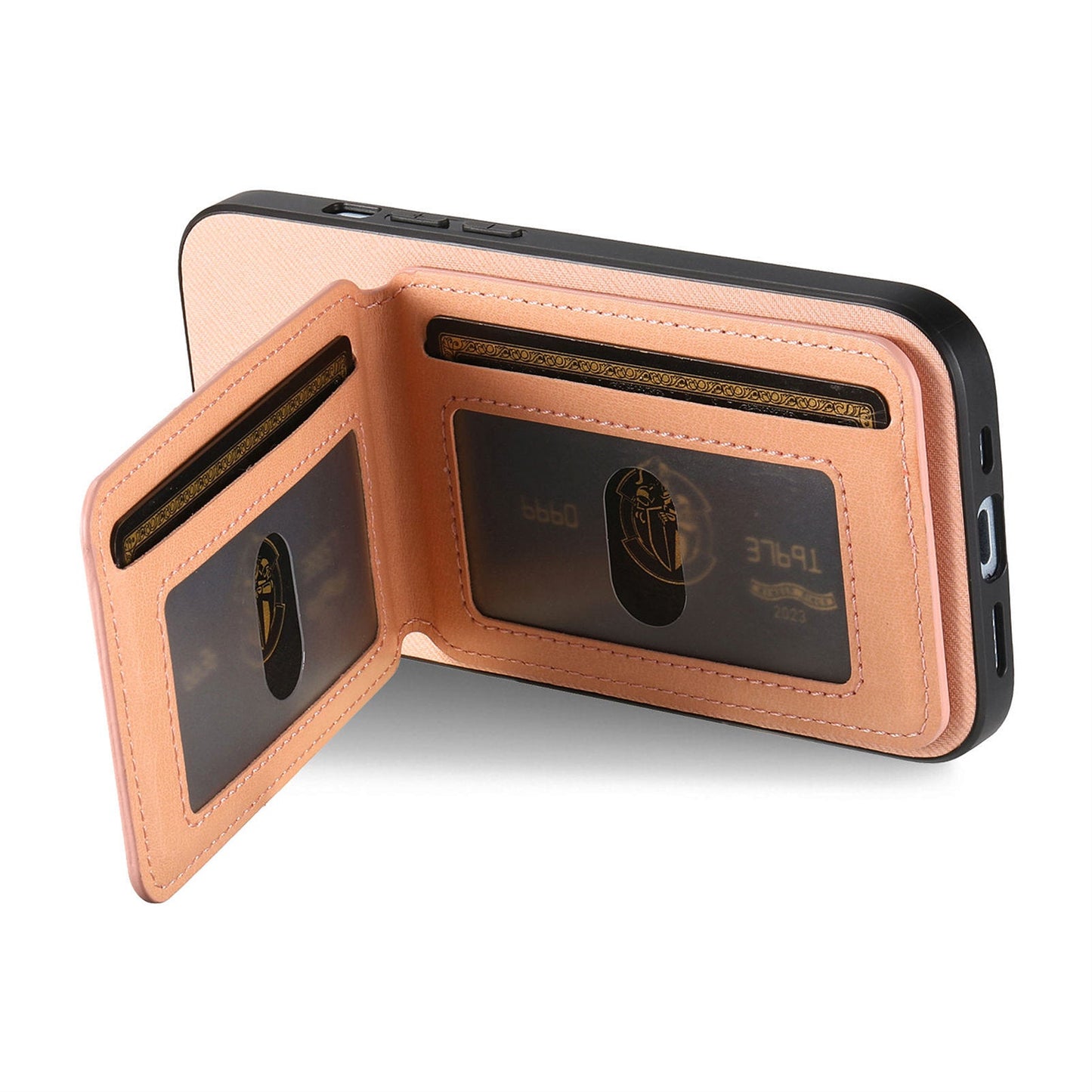 For Oppo Reno13 Pro 5G Case Cloth Texture Leather + PC + TPU RFID Blocking Phone Cover with Card Holder - Pink