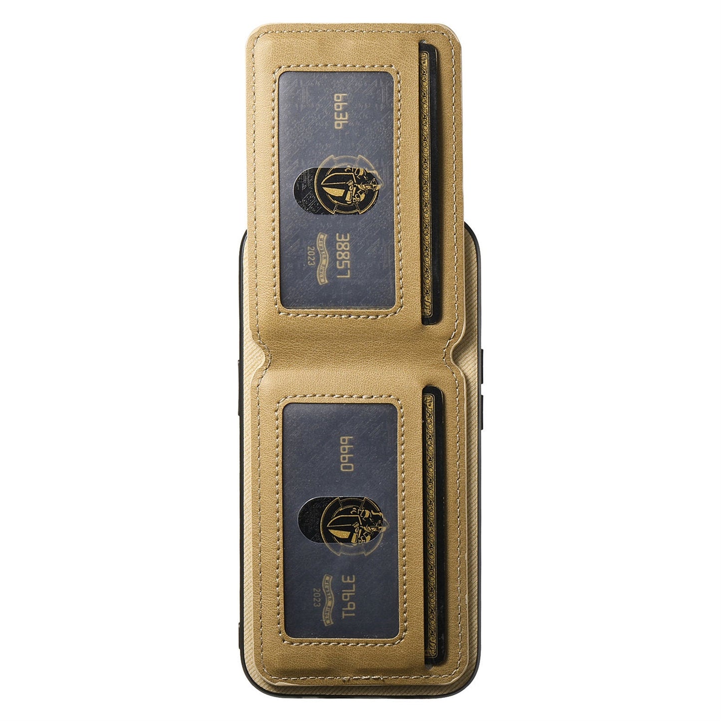 For Oppo Reno13 Pro 5G Case Cloth Texture Leather + PC + TPU RFID Blocking Phone Cover with Card Holder - Khaki