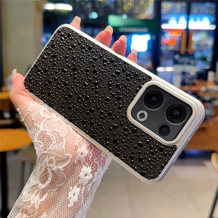 For Oppo Reno13 5G (Global) Case Creative Raindrop Phone Back Cover - Black