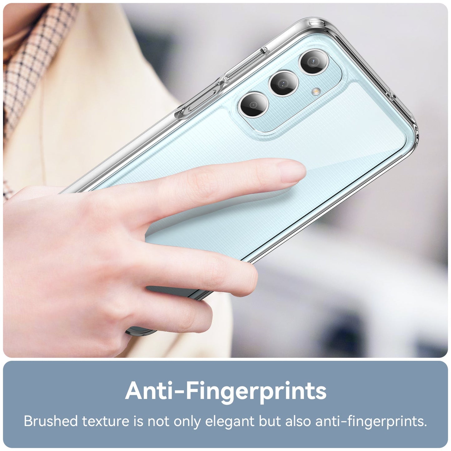 For Samsung Galaxy M35 5G Clear Phone Case WANLONFENG MF2 Series TPU Acrylic Cover with 2Pcs Tempered Glass - Transparent